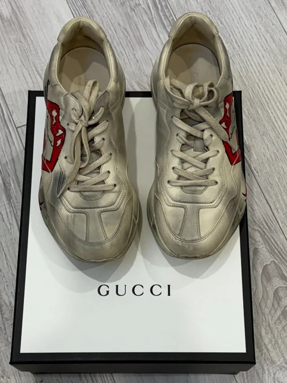 Gucci Rhyton Mouth Chunky Men Sneaker with Box and Dust Covers Size 9 1/2